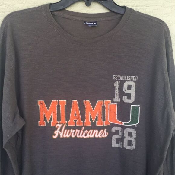 University Of Miami Long Sleeve Tee Sz L - Picture 2 of 7